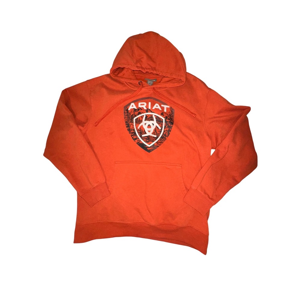 Ariat Men's‎ Forest Badge Hoodie Orange Pullover Size Large